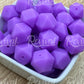 Purple Glow - 14mm Glow Hexagon Bead