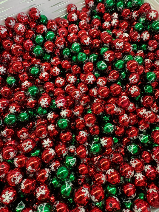 16mm Merry Mix Acrylic Beads - 50 Pack