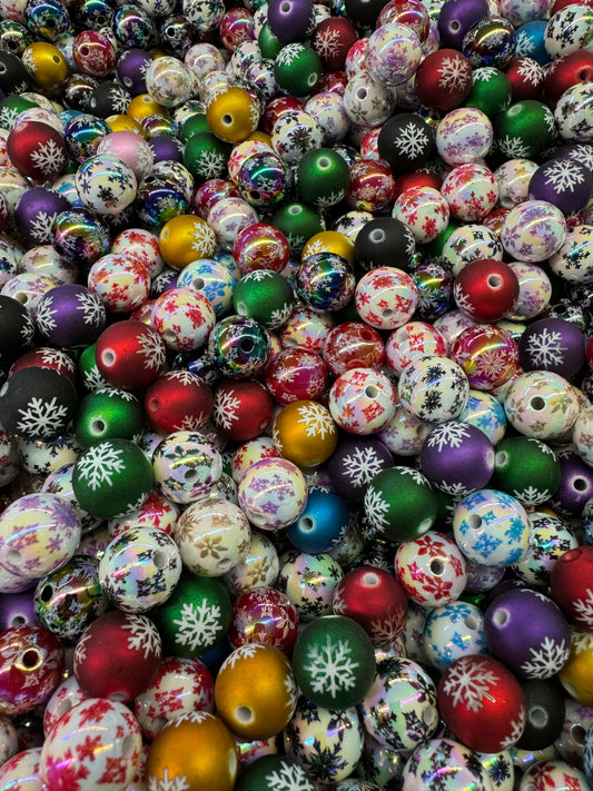 16mm Snowflake Acrylic Bead Scoops