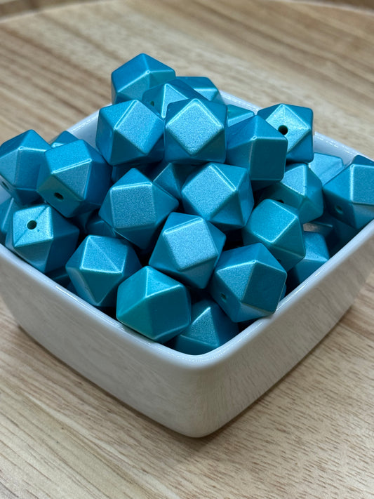 Frost - 14mm Metallic Silicone Hexagon