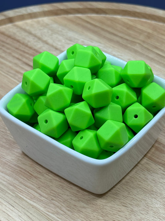 LIMITED EDITION - Green Apple - 14mm Silicone Hexagons (PACK OF 25)