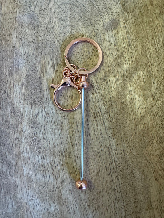 Beadable Bar Keychain - Rose Gold