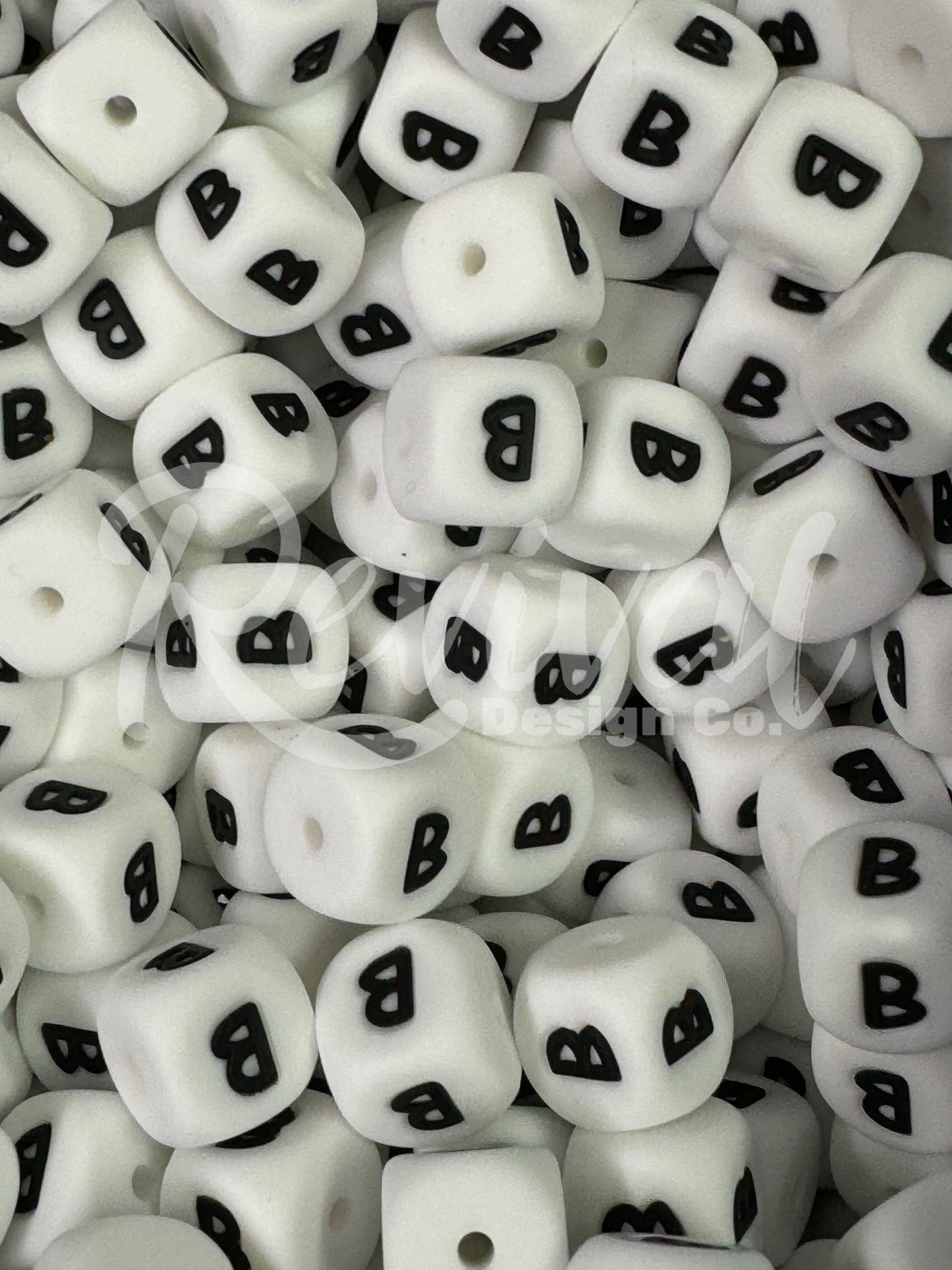 "B" - 12mm Silicone Letter Bead