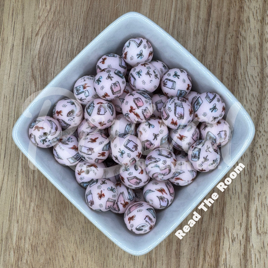 15mm Patterned Silicone Bead - Read the Room