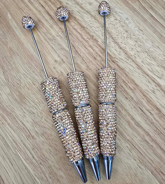 Rhinestone Beadable Pen - Sandcastle