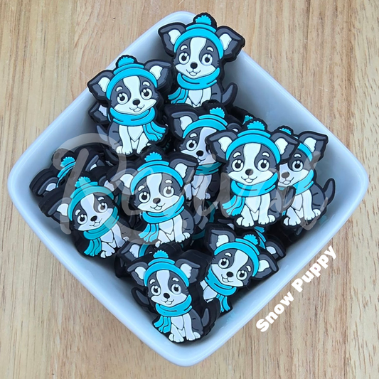 Snow Puppy - Silicone Focal Bead