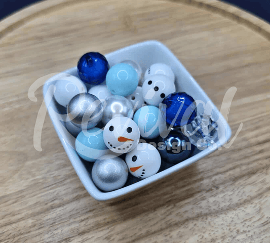 20mm Acrylic Bead Scoop Mix - Snowman Edition
