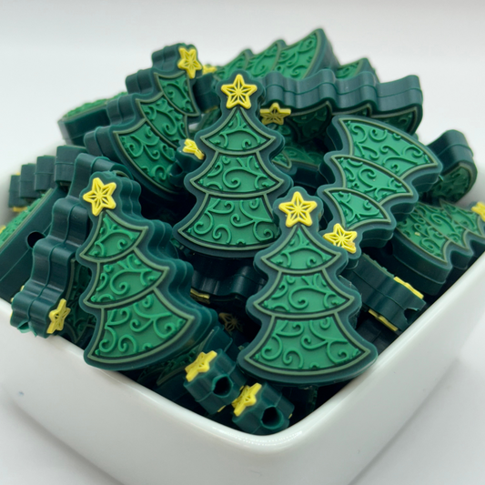 Green Christmas Tree - Silicone Focal Bead