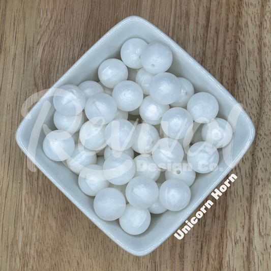 15mm Shimmer Silicone Bead - Unicorn Horn