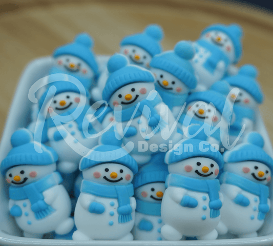 3D Snowman  - Silicone Focal Bead