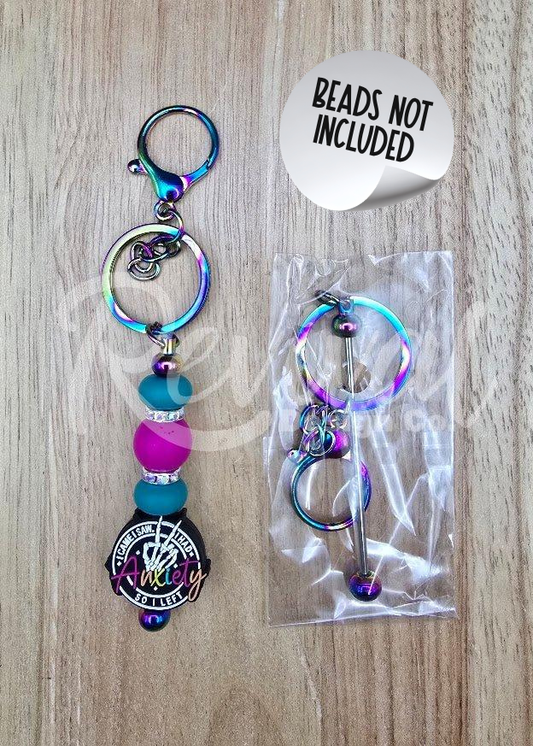 Beadable Bar Keychain - Oil Slick