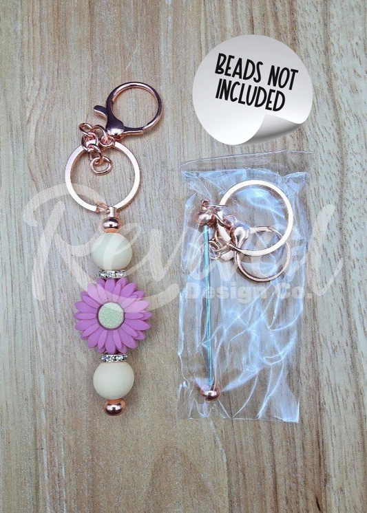Beadable Bar Keychain - Rose Gold