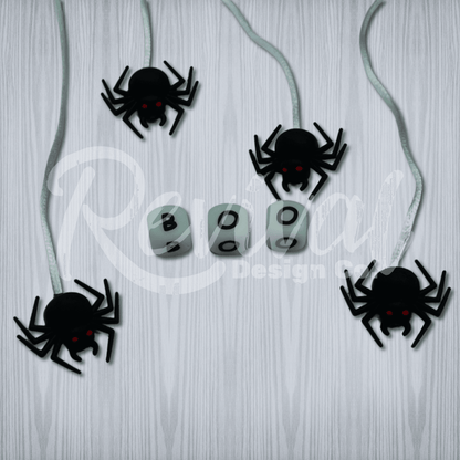 "BOO" - Glowing 12mm Silicone Letter Bead Set (PACK OF 5)