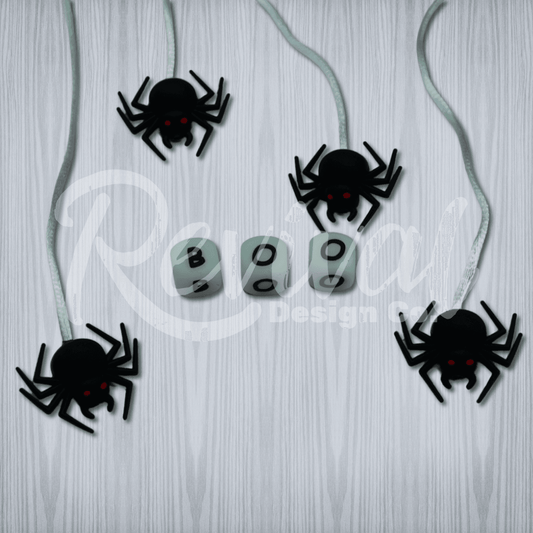 "BOO" - Glowing 12mm Silicone Letter Bead Set (PACK OF 5)