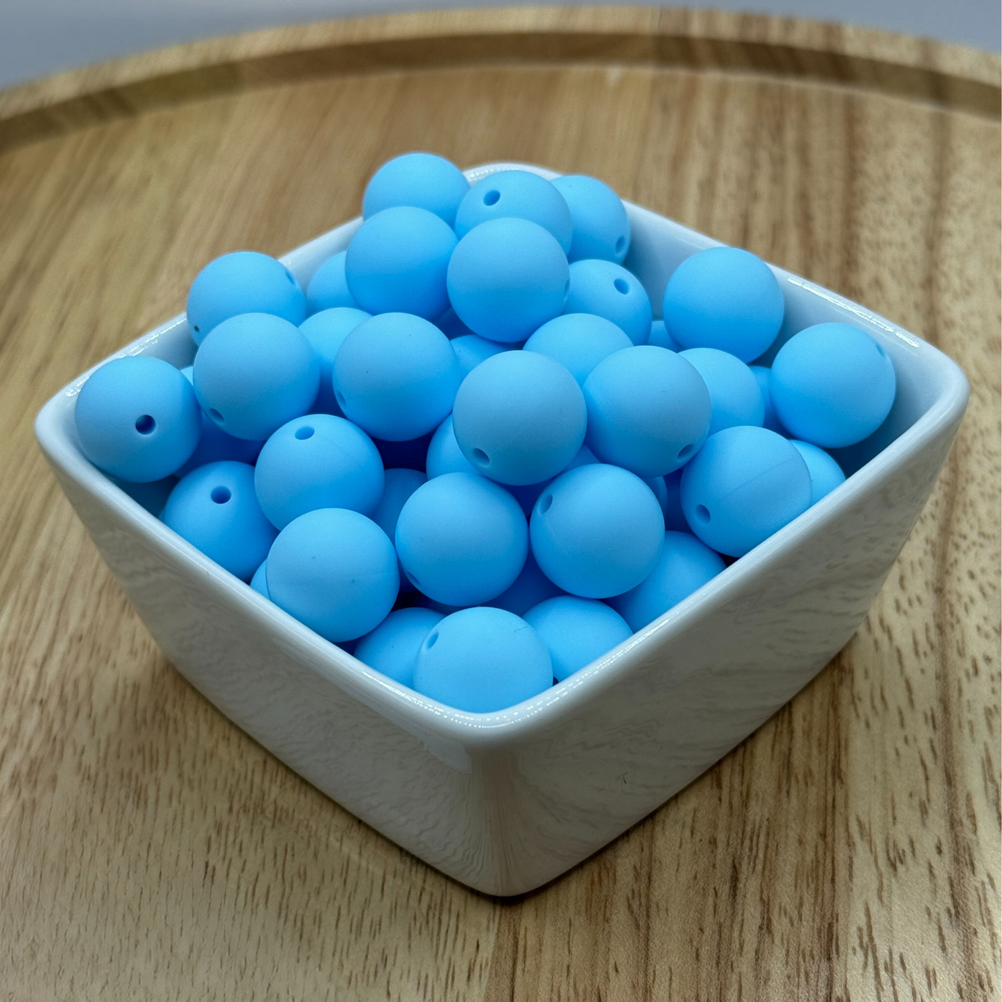 15mm Solid Color Silicone Bead - Aquamarine