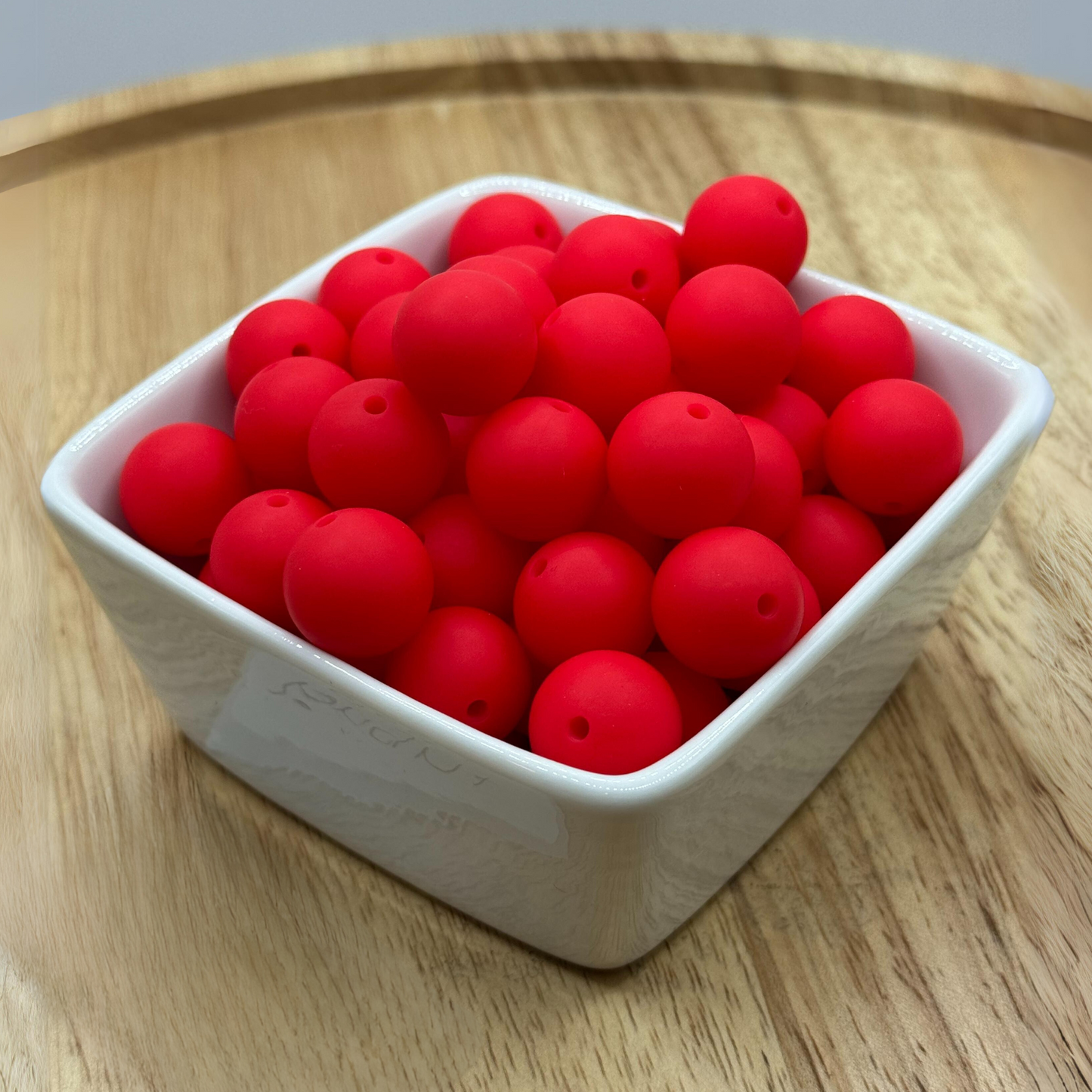 15mm Solid Color Silicone Bead - Bright Red