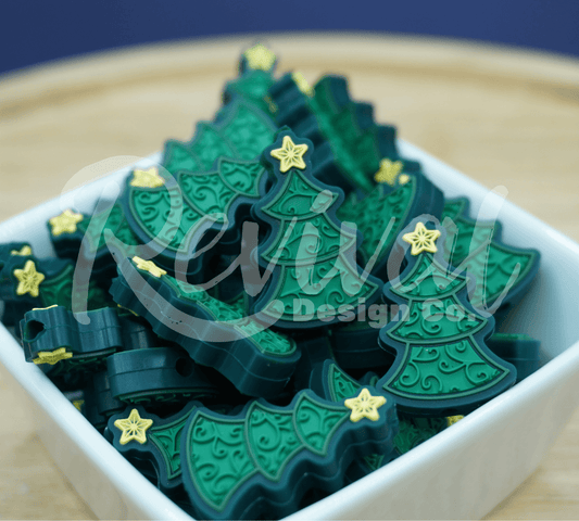 Green Christmas Tree - Silicone Focal Bead