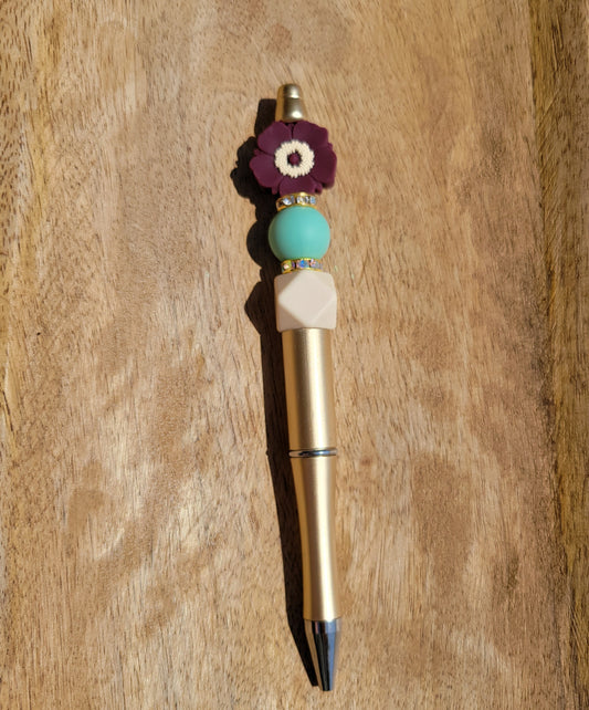 Mulberry Petal Silicone Beaded Pen