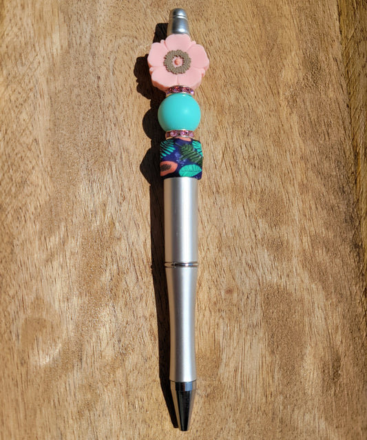 Peacock Petal Silicone Beaded Pen