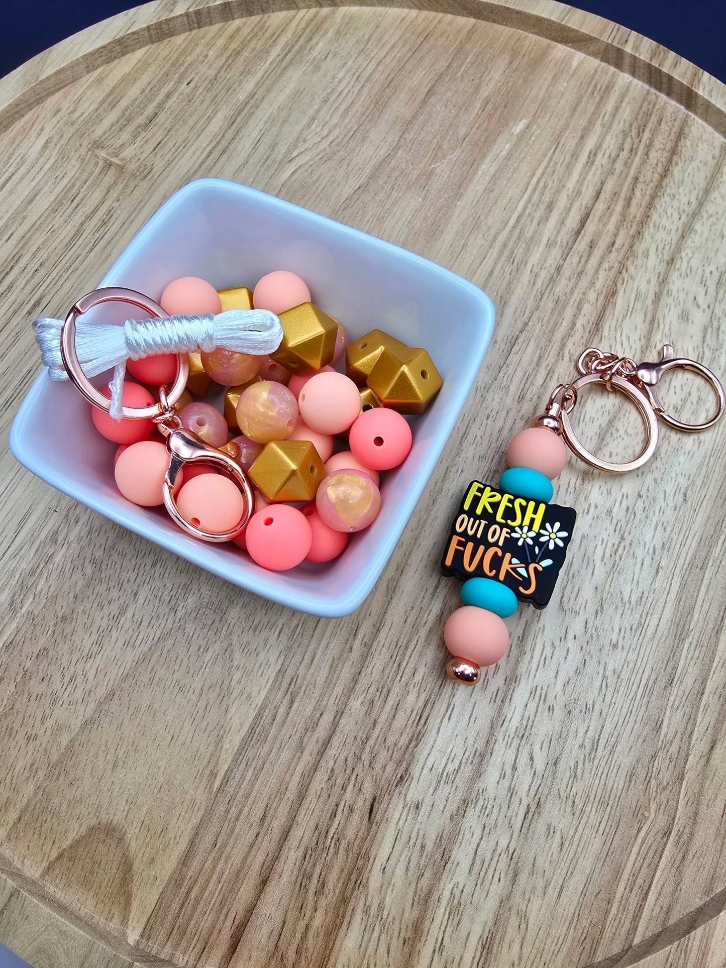 Wristlet & Bar Keychain Coordinating Kit - Pushing Daisies