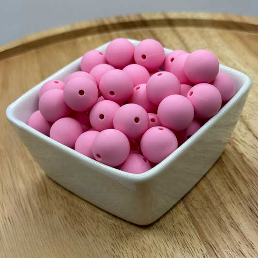 15mm Solid Color Silicone Bead - Peony