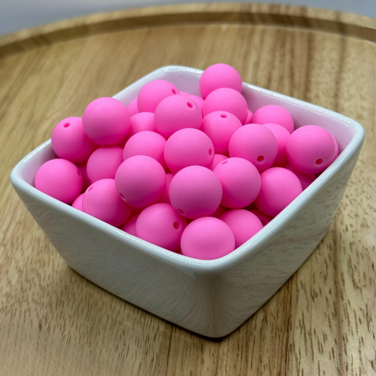 15mm Solid Color Silicone Bead - Bubblegum