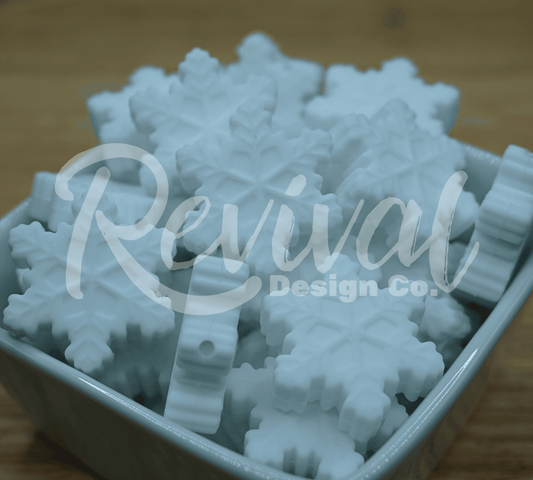 White Snowflake - Silicone Focal Bead